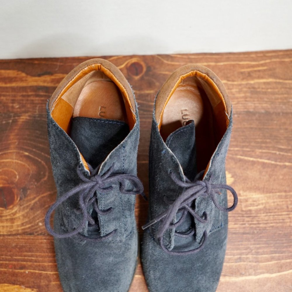 Lucky Brand Suede Lace-Up Wedge Booties - Picture 3 of 10